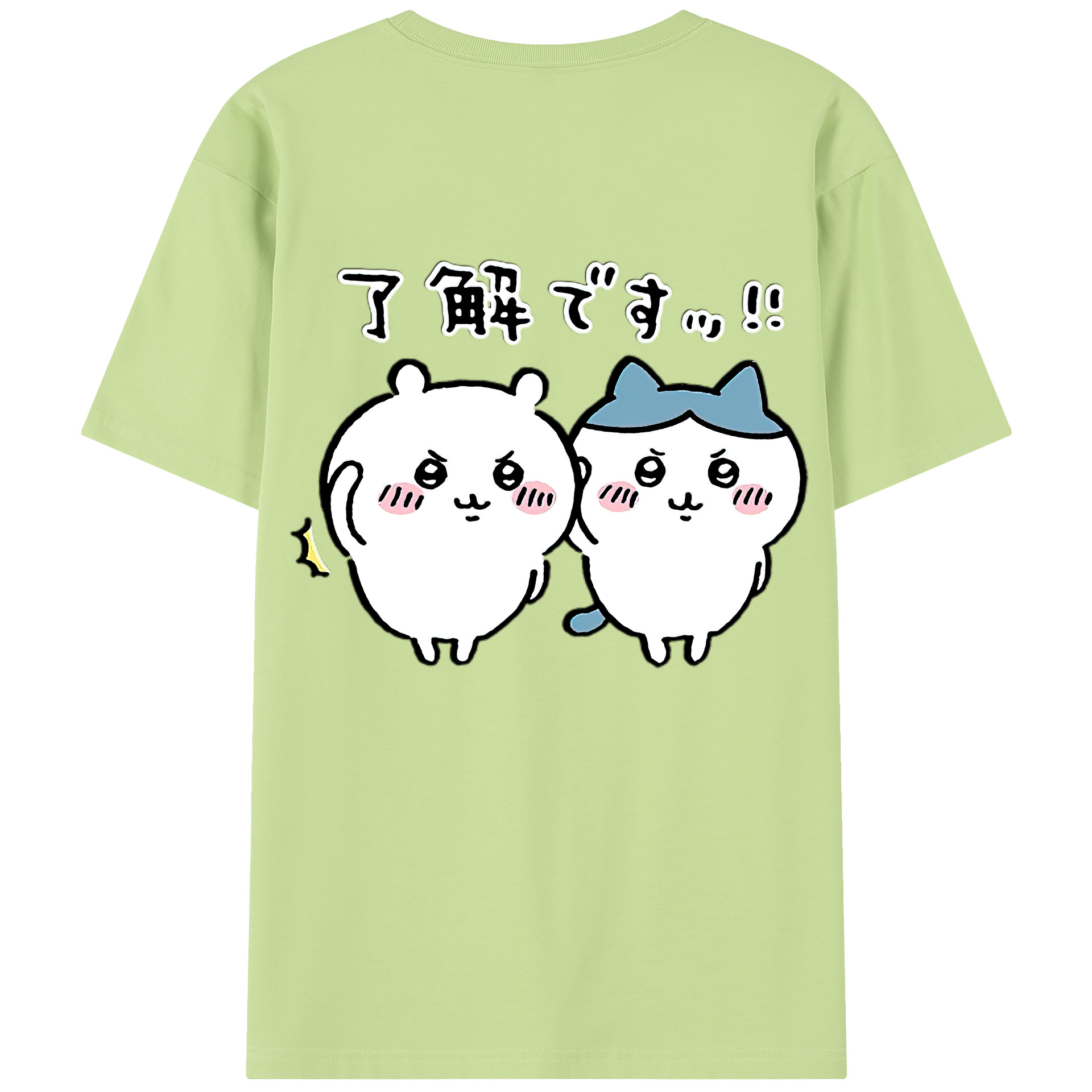 （画像用） ちいかわ ハチワレ Chii-kawa hachiware 綿100％半袖Tシャツ（背面プリント）